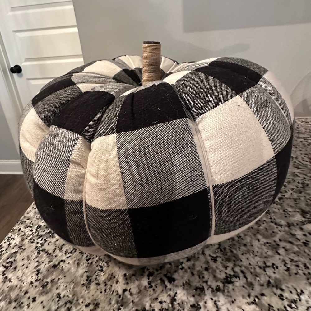 Large Mudpie Buffalo check pumpkin